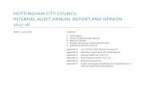 NOTTINGHAM CITY COUNCIL INTERNAL AUDIT ANNUAL REPORT AND OPINION 2017 … · 2018-06-14 · 3 2. Head of Internal Audit Opinion 2017/18 2.1 Although no systems of control can provide