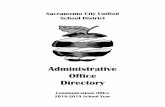 Administrative Office Directory · 2019-12-12 · Sacramento City Unified School District Administrative Office Directory Communications Office 2018-2019 School Year