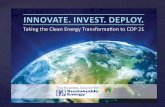 CryoTech provides near-silent, zero-emissions · BCSE –Innovate.Invest. Deploy. Taking the Clean Energy Transformation to COP 21 CryoTech provides near-silent, zero-emissions refrigeration,