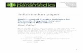 Draft Proposed Practice Guidance for Paramedic Supplementary and Independent Prescribers. · 2015-02-26 · College of Paramedics The Exchange Express Park Bristol Road Bridgwater