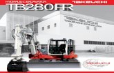 Product Features & Specifications · TB280FR Compact Excavator MACHINE DIMENSIONS A Maximum Reach 23 ft 7.2 in (7,195 mm) B Maximum Reach at Ground Level 23 ft 1.0 in (7,045 mm) C