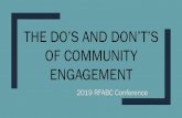 THE DO’S AND DON’T’SConference+Presentations/Community+Eng… · Empower – Oliver Arena Improvements • Inform public on results of life cycle costing through stakeholder