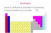 Chapter 9a: Trace ELements - University of Notre Dameasimonet/CE30540/SP2017/Lecture_11_new_Isotope… · Unstable isotopes decay to other nuclides The rate of decay is constant,