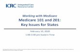 Working with Medicare Medicare 101 and 201: Key Issues for ......18_FINAL_FOR%20508.pdf • For a list of behavioral health services covered by Medicare, please see the Appendix, Slide