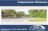 Capstone Homes · Flat panel birch vanity cabinets- comfort height with drawers per plan. White cultured maple vanity tops are standard. Plumbing Moen Chateau bath fixtures in chrome