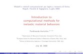 Introduction to computational methods for inelastic ... · Introduction to computational methods for inelastic material behaviors Ferdinando Auricchio 1 2 3 1Dipartimento di Meccanica