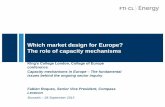 Which market design for Europe? The role of capacity ...Which market design for Europe? The role of capacity mechanisms King’s College London, College of Europe conference Capacity