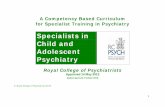 Specialists in Child and Adolescent Psychiatry...complex family / carer situations and relate to several agencies outside their family. These aspects of professionalism are dealt with