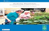 Activity Provision - Mental Health Promotion · 2008-05-15 · Activity Provision: Benchmarking good practice in care homes College of Occupational Therapists 2007 iii M1085 - ACTIVITY