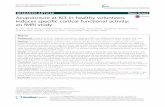 Acupuncture at KI3 in healthy volunteers induces specific ... · RESEARCH ARTICLE Open Access Acupuncture at KI3 in healthy volunteers induces specific cortical functional activity: