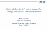 National Standard Practice Manual for Energy Efficiency ... · Impacts associated with CO2 emissions, criteria pollutant emissions, land ... Benefit-cost thresholds different from