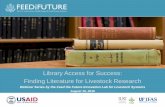 Library Access for Success: Finding Literature for ... · 14/08/2018  · Finding Literature for Livestock Research. CAPACITY DEVELOPMENT ANALYSES. UNIVERSITY OF FLORIDA ... Institutions
