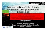 Marine carbon cycle climate feedbacks – …...Marine carbon cycle climate feedbacks – magnitudes and timescales Christoph Heinze University of Bergen, Norway, Geophysical Institute