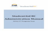 StudentAid BC Administration Manual · 5th Flr, 835 Humboldt St Victoria, BC V8W 4W8 n 1-ion n 1-ion n 1-ion n 1-ion. StudentAid BC Administration Manual Effective date: August 1,