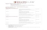 Monday, August 5, 2019 Welcome to Elon Law Tuesday, August ... · Dean Armijo Advisees of Dean Armijo Library Mezzanine Ms. Turman & Ms. Lail Advisees of Professor Atkins Commons