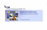 ITM Analyst Presentation 3Q12 - 12Nov12Final€¦ · 3Q12 performance results. Disclaimer The views expressed here contain informat ion derived from publicly available sources that