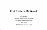 End System Multicasthzhang/Talks/ESMPrinceton.pdfcongestion control, layered multicast – SIGCOMM, ACM Multimedia award papers, ACM Dissertation Award Standard: IPv4 and IPv6, DVMRP/CBT/PIM
