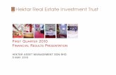 F Q 2010 FINANCIAL RESULTS PRESENTATION - Hektar REIT€¦ · The material that follows is a presentation of general background information about the activities of the Hektar Group