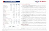 Morning Insight - Kotak Securities€¦ · (individually accounting or 4-6% of FIEM’s revenue) like Suzuki and Royal Enfield too reported robust YoY production growth of 37% and