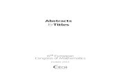 Abstracts Titles · Contents Introduction 7 1 Plenary Lectures 9 Adrian Constantin 9 Camillo De Lellis 10 Herbert Edelsbrunner 11