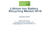 Lithium Ion Battery Recycling Market 2018 · 2018 –The need for Li-Ion battery recycling ⚫ x-EV vehicles market share is around 3% of the ~90M new vehicles sold via 2018 ⚫ 60%