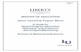 SOE School Counseling Program - Liberty UniversityThis School Counseling Program Manual serves as a guide to help you better understand the program, courses, requirements, policies