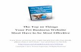 The Top 10 Things Your Pet Business Website Must Have to ... · Your Pet Business Website Must Have to be Most Effective . Ooø . IL pet dog Pet and walkjng in Sw,zices by . CoÅTEtdT