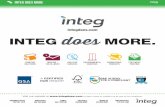 INTEG does MORE....increasing awareness with promotional products from Integ. Whether it’s an employee appreciation gift or memorabilia for customers, Integ is committed to finding