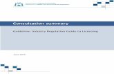 Consultation summary report Consultation summary · Consultation summary – Industry regulation guide to licensing Department of Water and Environmental Regulation 1 1. Background