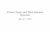 Clause Types and Their Internal Structurecourses.washington.edu/ling461/0311.pdfLast Time •Last class we differentiated between Finite and Nonfinite clauses. –Finite clauses: a