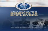 Value for Attendees BENEFITS TO EMPLOYERS · 2019-04-25 · Value for Attendees BENEFITS TO EMPLOYERS 2019 NASP Annual Meeting & Expo September 9-12, 2019 • Marriott Wardman Park