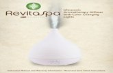 Ultrasonic Aromatherapy Diffuser with Color Changing Lights · RevitaSpa® Ultrasonic Aromatherapy Diffuser with Color Changing Lights uses Ultrasonic Cool Mist Technology to create
