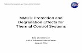 MMOD Protection and Degradation Effects for Thermal ...Key material & physical parameters (V ≥ 7 km/s): density, thickness to projectile diameter ratio, thermal properties . MMOD