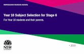 Year 10 Subject Selection for Stage 6...Year 10 Subject Selection for Stage 6 Board Developed Courses Board Endorsed Courses HSC examination except for: • optional examination in