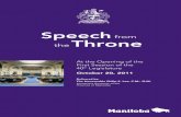 Speech from the Throne - Province of Manitoba | Home Page€¦ · specific changes, including making gang recruitment an explicit crime, and cracking down on knife crimes, arson,
