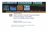 Supporting Low-Carbon Growth Opportunities in Developing ... · – 6 Low carbon studies (Brazil, China, India, Indonesia, Mexico, South Africa) Analytical tools & data – Mainstreaming