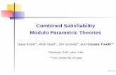 Combined Satisﬁability Modulo Parametric Theorieshomepage.cs.uiowa.edu/~tinelli/talks/Intel-07.pdfCombined Satisﬁability Modulo Parametric Theories . TACAS’07, 2007. S. Krstic