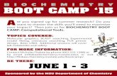 BIOCHEMISTRY BOOT CAMP ‘15 - Mississippi State · BOOT CAMP ‘15 BIOCHEMISTRY Sponsored by the MSU Department of Chemistry A re you signed up for summer research? Do you want to