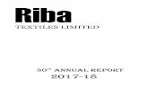 Twelveth Annual Report 2003-2004 - Riba Textiles · 2018-09-13 · 750, New Housing Board Colony,Sec – 13 Ext., Karnal – 132001. BANKER State Bank of India DATE Nehru Place, New