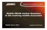 Mobile DRAM market dynamics in the evolving mobile ecosystem · 2014-09-12 · In built projector Augmented reality 1980s 1990s 2000s 2010s Sensors 3D screen Hologram. ... Tech. executives