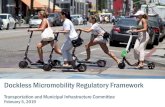 Dockless Micromobility Regulatory Framework€¦ · Proposed Regulatory Framework • Dockless Micromobility was introduced at the January 8. th. committee meeting • TMI committee