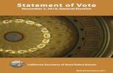Statement of Vote - California...November 2, 2010, General Election Revised January 6, 2011 1 ABOUT THIS STATEMENT OF VOTE The Statement of Vote reports the county-by-county votes
