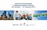 WINTER PROGRAMME Entrepreneurship in Russia 02 January 15 ... · Competitive Intelligence 10.00 – 12.15 Lecture 7 Innovations in Russia 10.00 – 12.15 Lecture 8 Marketing Management