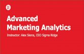 Advanced Marketing Analytics... · 2019-04-25 · Storytelling with Data Choosing Your Attribution Model Statistics in Marketing. CEO, Sigma Ridge ... Email Cart Reminder Social.