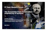 PI Team Masters Forum - 2 The Successful Team Composition ... · The Successful Team Composition - Engineering of Systems. Orlando Figueroa. Deputy Center Director for Science and