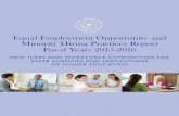 Equal Employment Opportunity and Minority Hiring …...05628-046 (1216) Equal Employment Opportunity and Minority Hiring Practices Report Fiscal Years 2015-2016 NEW HIRES AND WORKFORCE