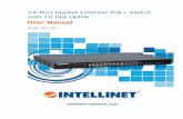 24-Port Gigabit Ethernet PoE+ Switch with 10 GbE Uplink User … · 2016-07-06 · Chapter 1 Product Introduction Thank you for purchasing the Intellinet 24-Port Gigabit Ethernet