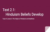 Text 2.1: Topic 3 Lesson 2: The Origins of Hinduism and ...€¦ · Text 2.1: Hinduism Beliefs Develop Topic 3 Lesson 2: The Origins of Hinduism and Buddhism. BELLWORK How did Hinduism