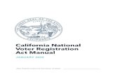 California National Voter Registration Act Manual...voter registration rolls. California state election laws meet the NVRA list maintenance requirements. Both the NVRA and state law