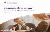 Rebuilding investors’ confidence through effective governance · inevitable in increasingly integrated global economies, where the ... risks around data security, cyber, business